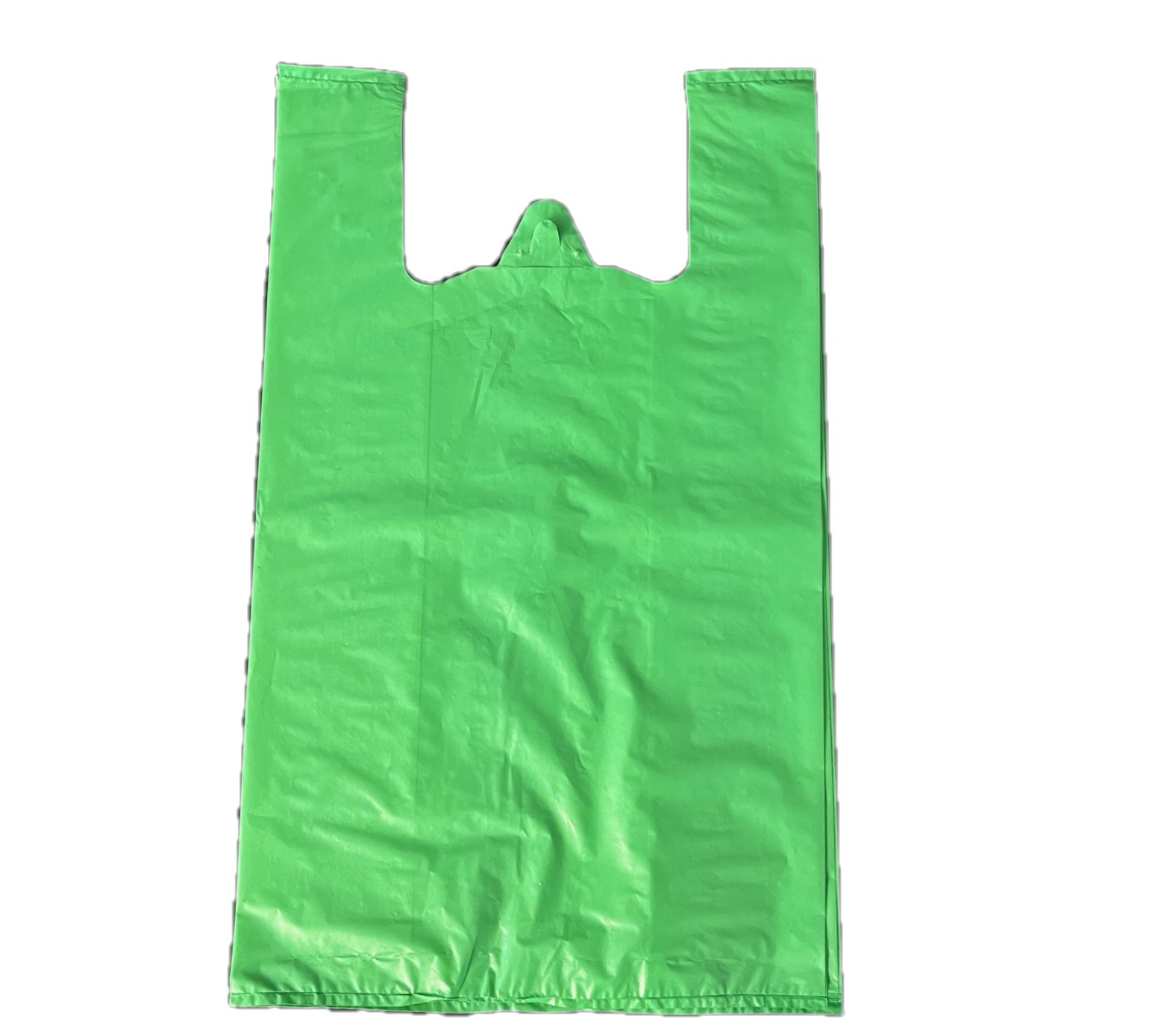 LDPE-Mehrweg-Hemchentragetaschen, grün, 50 my, 30 + 18 x 52 cm
