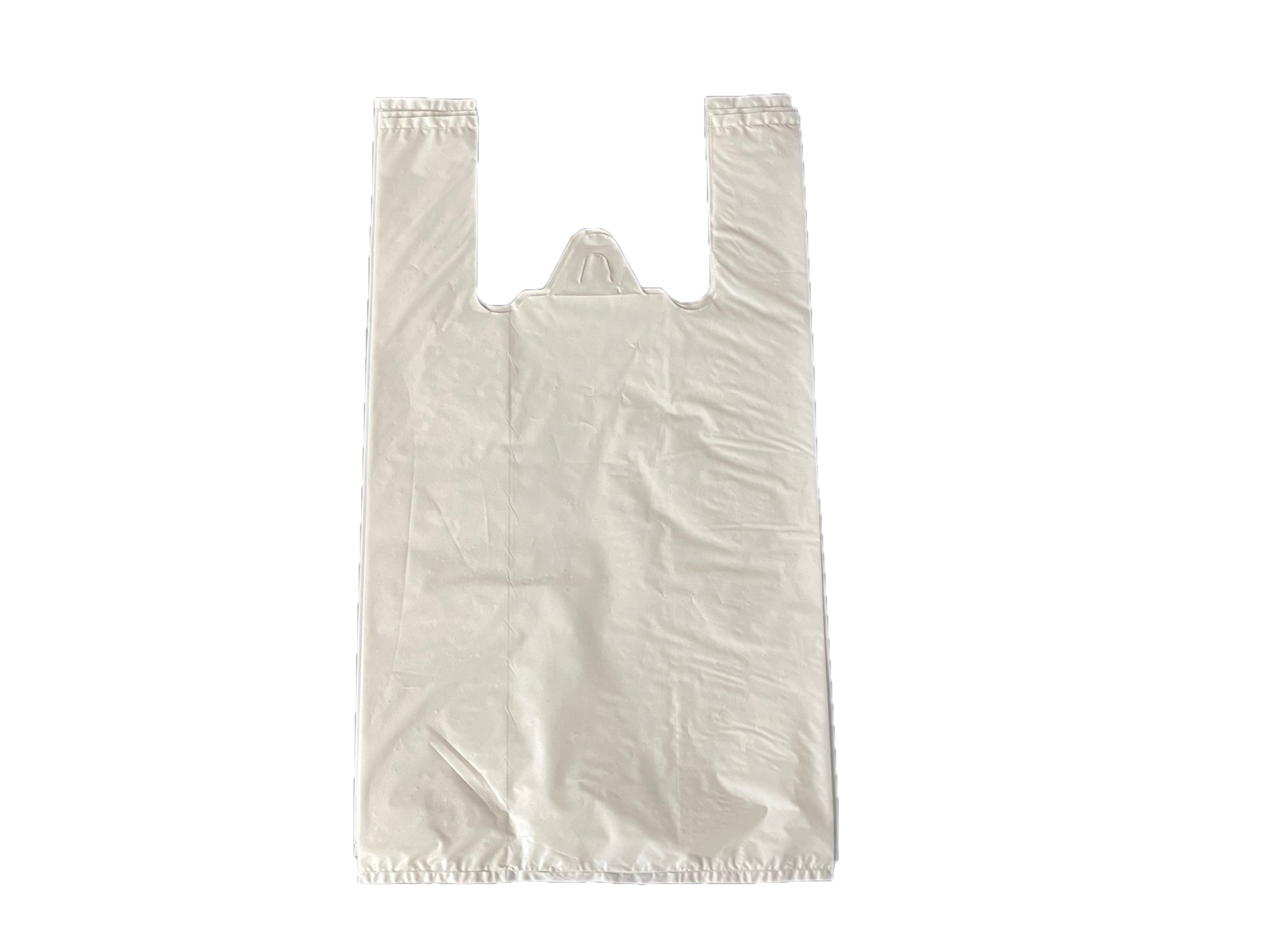 LDPE-Mehrweg-Hemdchentragetaschen, weiß, 50 my, 24 + 12 x 45 cm